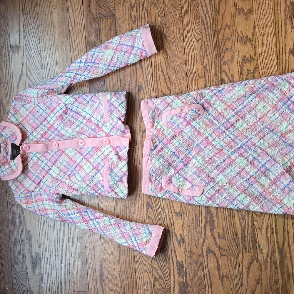 Tocca Pink Plaid Blazer and Skirt Set - Picture 1 of 11